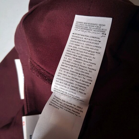 Old Navy Pixie Skinny Pants Women 12 Maroon Stretch Classic Smooth Pockets NEW - Picture 6 of 11